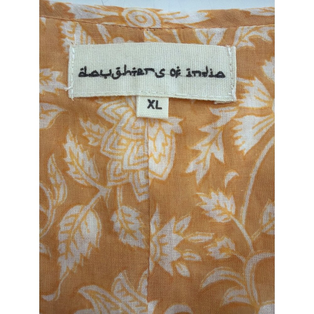 Daughter of India Kyra Mini Dress Tangerine Floral XL Boho Cotton NWOT - Picture 7 of 16